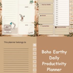 Boho Earthy Daily Productivity Planner