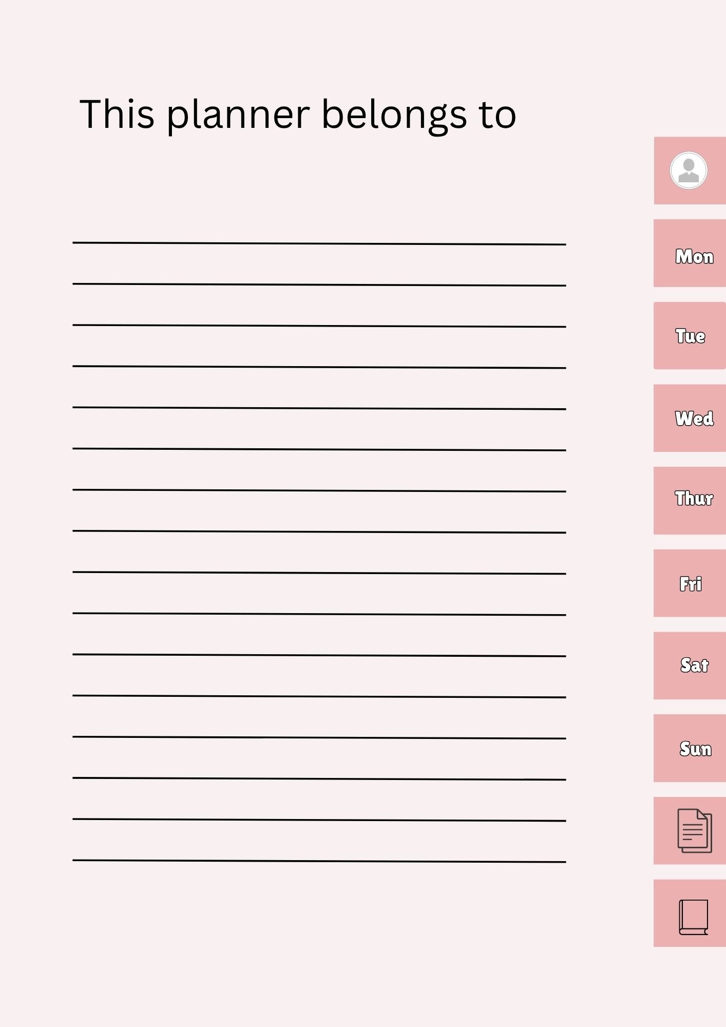 Pastel Pink Floral Daily Productivity Planner - Image 3