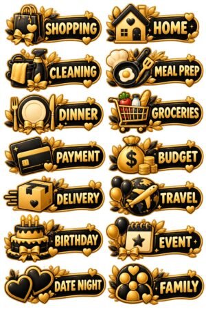 Luxury Black-and-Gold Lifestyle Sticker