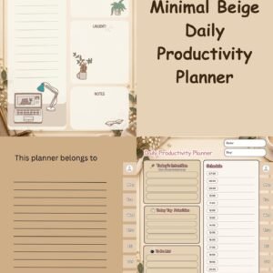 Minimal Beige Daily Productivity Planner