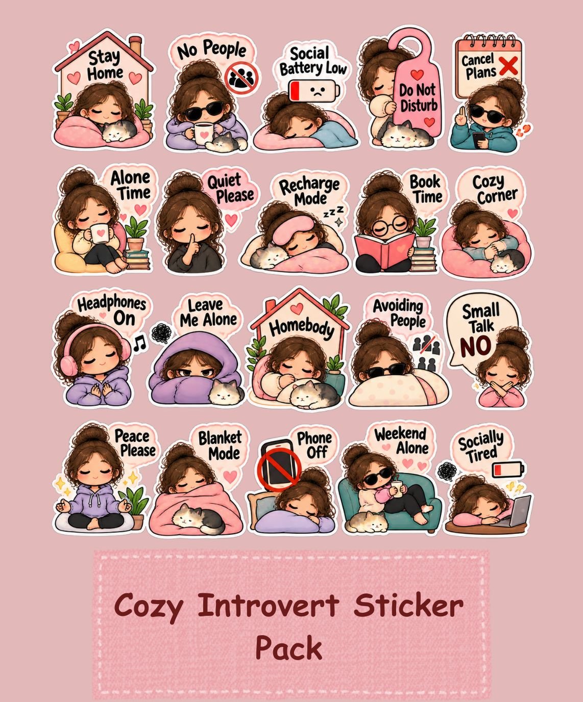 Cozy Introvert Sticker Pack