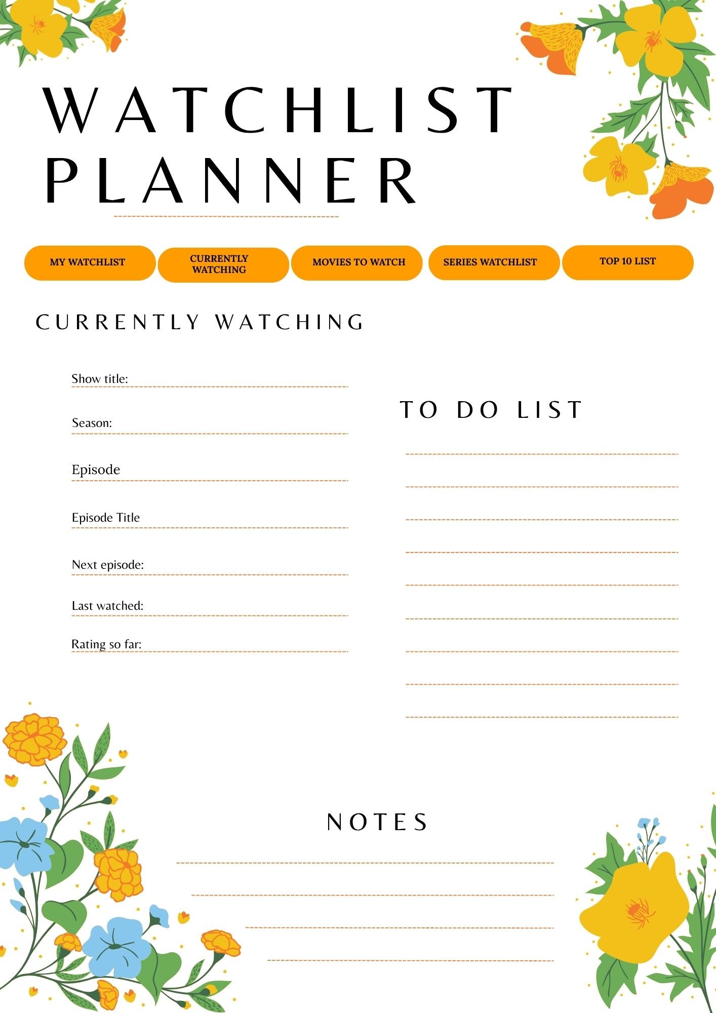 Movie & TV Show Watchlist Digital Planner - Image 2