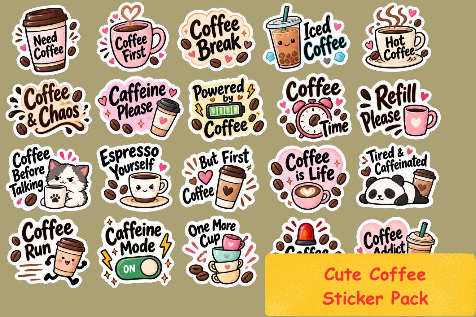 Cute Coffee Sticker Pack