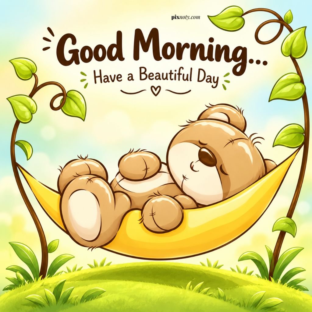 Good Morning Sloth in a Sunny Hammock