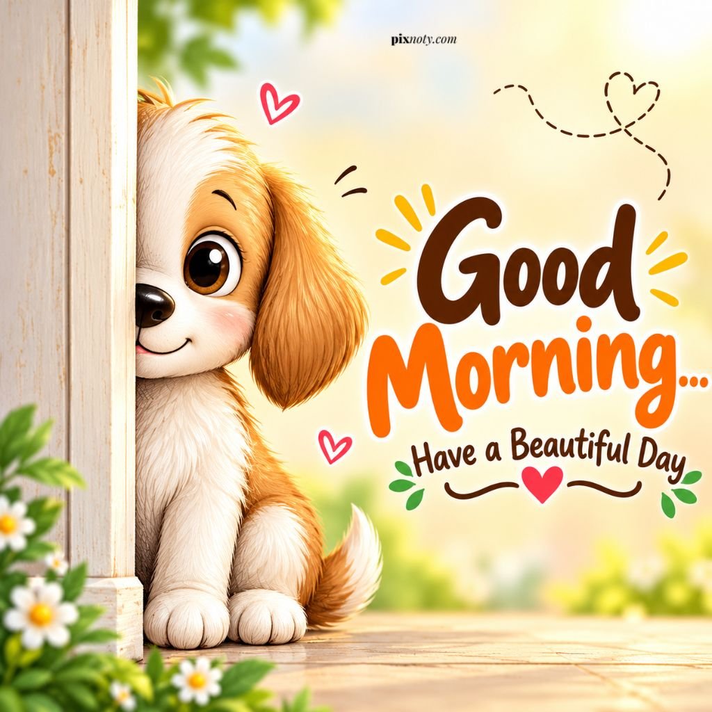 Good Morning with a Cheerful Puppy