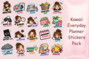 Kawaii Everyday Planner Stickers Pack
