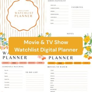Movie & TV Show Watchlist Digital Planner