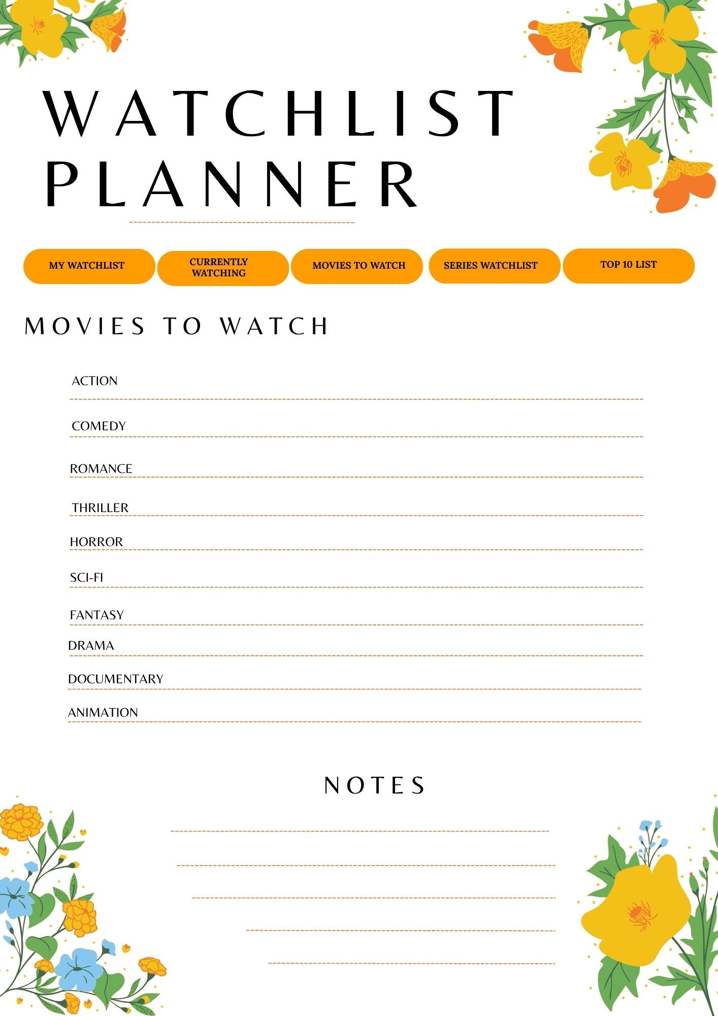 Movie & TV Show Watchlist Digital Planner - Image 3
