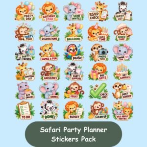 Safari Party Planner Sticker pack