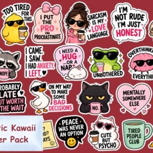 Sarcastic Kawaii Sticker Pack