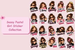 Sassy Pastel Girl Sticker