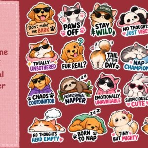 Pawsome chibi animal stickers