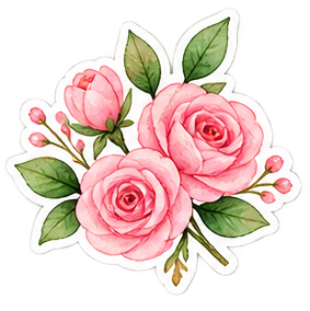 Pink Watercolor Decorative Floral Stickers - Image 7